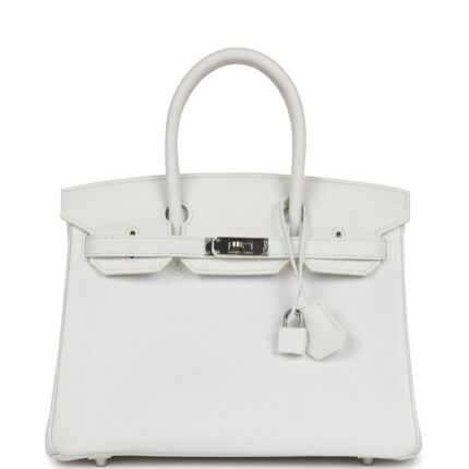 Pre-owned Hermès Birkin 30 White Epsom Palladium Hardware