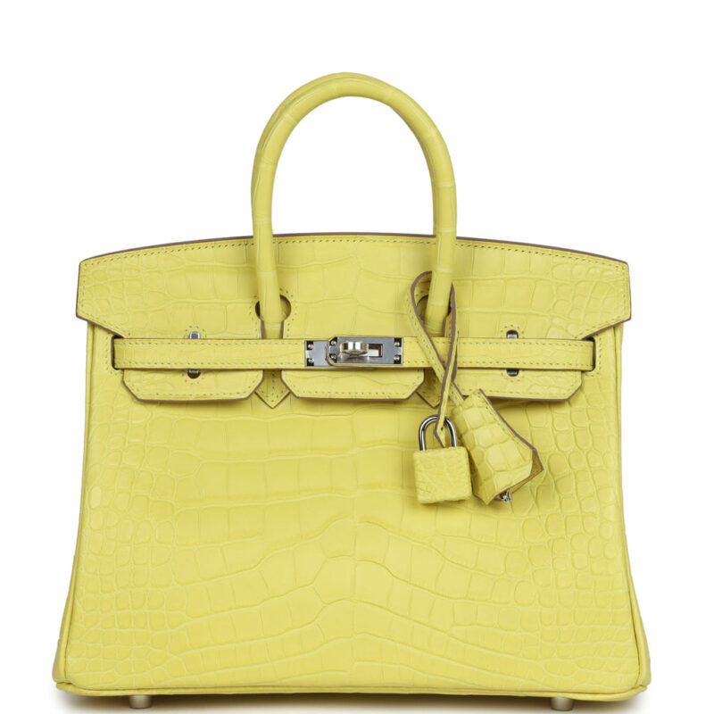 Hermès Birkin 25 Mimosa Matte Alligator Palladium Hardware