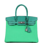 Hermès Birkin 30 Vert Comics Togo and Vert Jade Niloticus Crocodile Touch Palladium Hardware