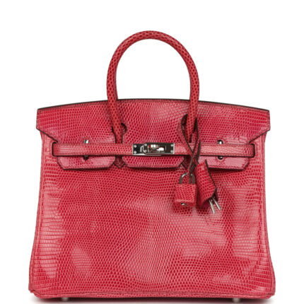 Vintage Hermès Birkin 25 Fuchsia Varanus Niloticus Lizard Palladium Hardware