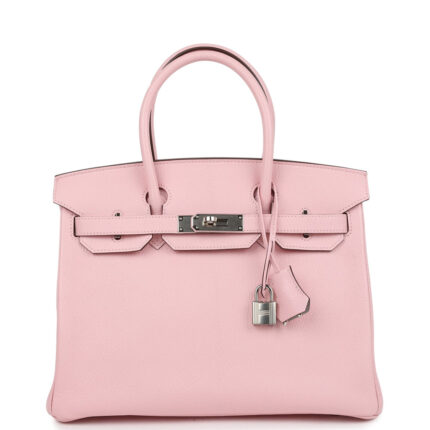 Pre-owned Hermès Special Order (HSS) Birkin 30 Rose Sakura Verso Chèvre Palladium Hardware