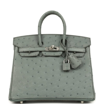 Hermès Birkin 25 Vert Amande Ostrich Palladium Hardware