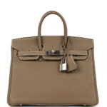 Pre-owned Hermès Birkin 25 Etoupe Togo Palladium Hardware