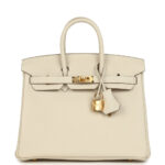 Hermès Birkin 25 Craie Togo Gold Hardware