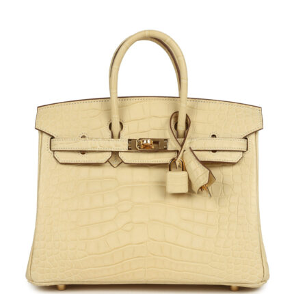 Hermès Birkin 25 Vanille Matte Alligator Gold Hardware