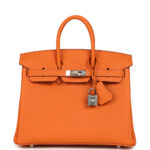 Hermès Birkin 25 Orange Minium Togo Palladium Hardware