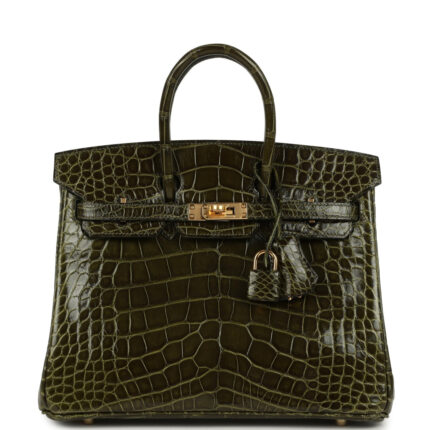 Hermès Birkin 25 Vert Veronese Shiny Alligator Gold Hardware