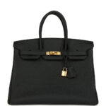 Pre-owned Hermès Birkin 35 Black Togo Gold Hardware