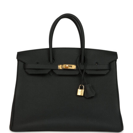 Pre-owned Hermès Birkin 35 Black Togo Gold Hardware