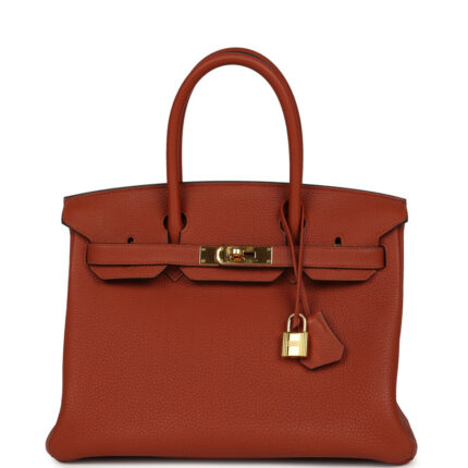 Pre-owned Hermès Birkin 30 Cuivre Togo Gold Hardware