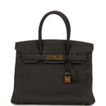 Pre-owned Hermès Birkin 30 Macassar Togo Gold Hardware