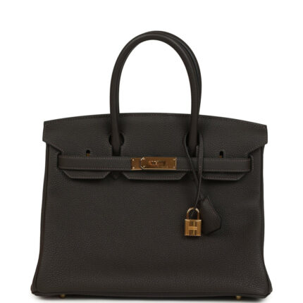 Pre-owned Hermès Birkin 30 Macassar Togo Gold Hardware