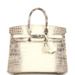 Hermès Birkin 25 Himalaya Niloticus Crocodile Palladium Hardware