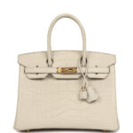 Pre-owned Hermès Birkin 30 Beton Matte Alligator Gold Hardware