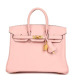 Hermès Special Order (HSS) Birkin 25 Rose Sakura Verso Swift Brushed Gold Hardware