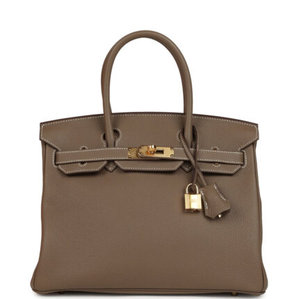 Pre-owned Hermès Birkin 30 Etoupe Togo Gold Hardware