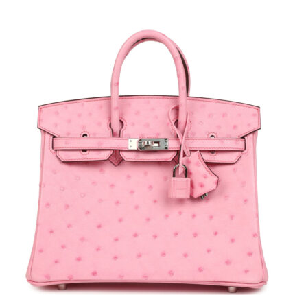 Hermès Birkin 25 Bubblegum Ostrich Boreal Palladium Hardware