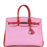 Pre-owned Hermès Special Order (HSS) Birkin 35 Bubblegum and Bougainvillea Epsom Palladium Hardware