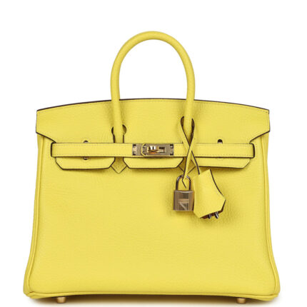 Hermès Special Order (HSS) Birkin 25 Lime Verso Clemence Permabrass Hardware