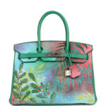 Custom "Paradise" Swarovski Crystal Hermès Birkin 30 Vert Vertigo Togo Palladium Hardware
