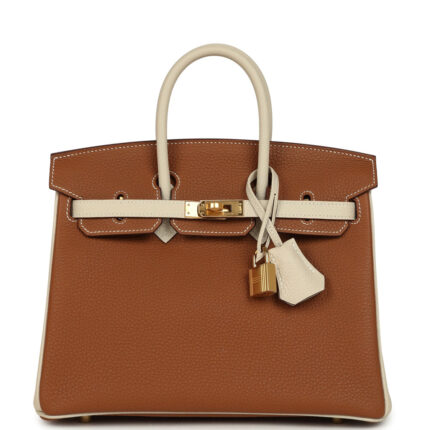 Hermès Special Order (HSS) Birkin 25 Gold and Craie Togo Gold Hardware