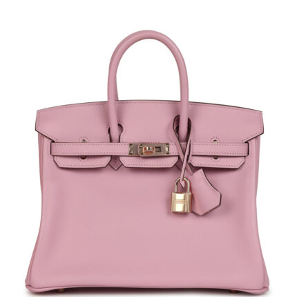 Hermès Birkin 25 Mauve Sylvestre Swift Rose Gold Hardware