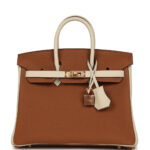 Hermès Special Order (HSS) Birkin 25 Gold and Craie Togo Rose Gold Hardware