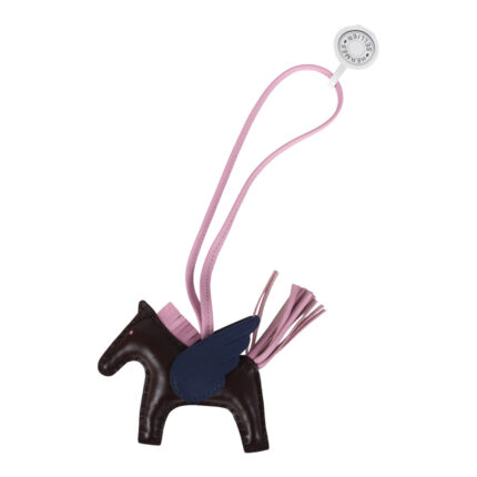 Hermès Pegase Rodeo Bag Charm PM Rouge Sellier, Mauve Sylvestre & Bleu Saphir Milo Lambskin