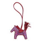 Custom Iridescent Swarovski Crystal Hermès Bedazzled Hermès Rodeo Bag Charm PM Rubis Milo Lambskin