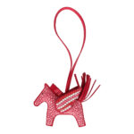Custom Pink Swarovski Crystal Hermes Bedazzled Pegase Rodeo Bag Charm PM Rose Mexico Milo Lambskin