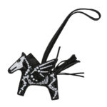 Custom Skeleton Swarovski Crystal Hermès Bedazzled Pegase Rodeo Bag Charm PM So Black Milo Lambskin