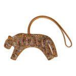 Custom Multicolored Swarovski Crystal Hermès Rooroo Bag Charm Sesame Milo Lambskin and Rose Sakura Chevre