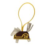 Hermès Rodeo Robeo 24 Charm PM Craie, Terre, Jaune de Naples Milo Lambskin