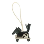 Hermès Rodeo Robeo 24 Charm PM Vert Mangrove, Craie, Black Milo Lambskin