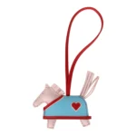 Hermès Rodeo Robeo Coeur Charm PM Rose Darling, Bleu Celeste & Rouge Radieux Milo Lambskin