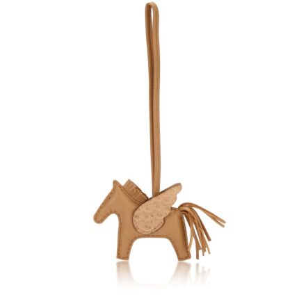 Hermès Chai Matte Alligator and Milo Lambskin GriGri Rodeo Pegase Charm PM, 2022