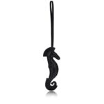 Hermès Black Milo Lambskin Seahorse Charm, 2023