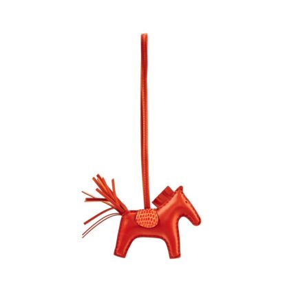 Hermès Cornaline Niloticus Lizard and Milo Lambskin Touch Grigri Rodeo Charm PM, 2022