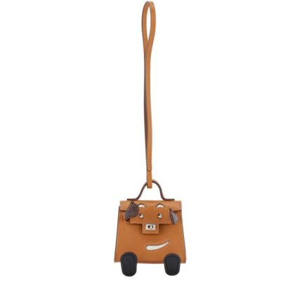 Hermès Naturel Sable Butler, Mushroom, Havane and Black Chèvre Quelle Idole Kelly Doll Bag Charm Palladium Hardware, 2022