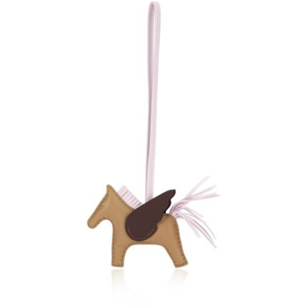 Hermès Beige Marfa, Mauve Pale, Moka Milo Lambskin and Swift GriGri Rodeo Pegase Charm PM, 2023