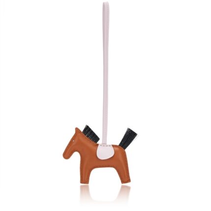 Hermès Gold, Mauve Pale and Black Milo Lambskin and Horsehair GriGri Rodeo Charm PM, 2023