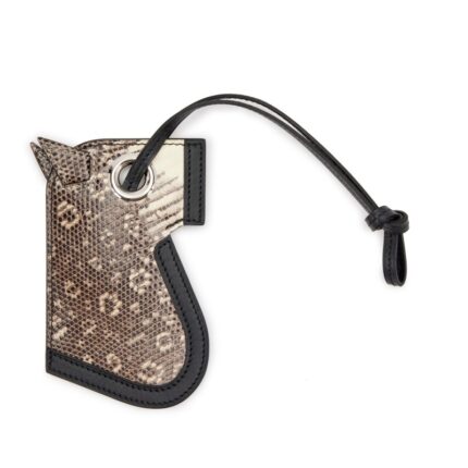 Hermès Ombre Salvator Lizard and Black Swift Camail Keychain Charm Palladium Hardware, 2021