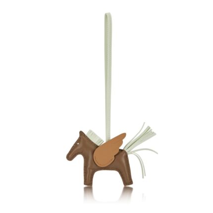 Hermès Etoupe, Vert Fizz and Biscuit Milo Lambskin and Swift GriGri Rodeo Pegase Charm PM, 2022