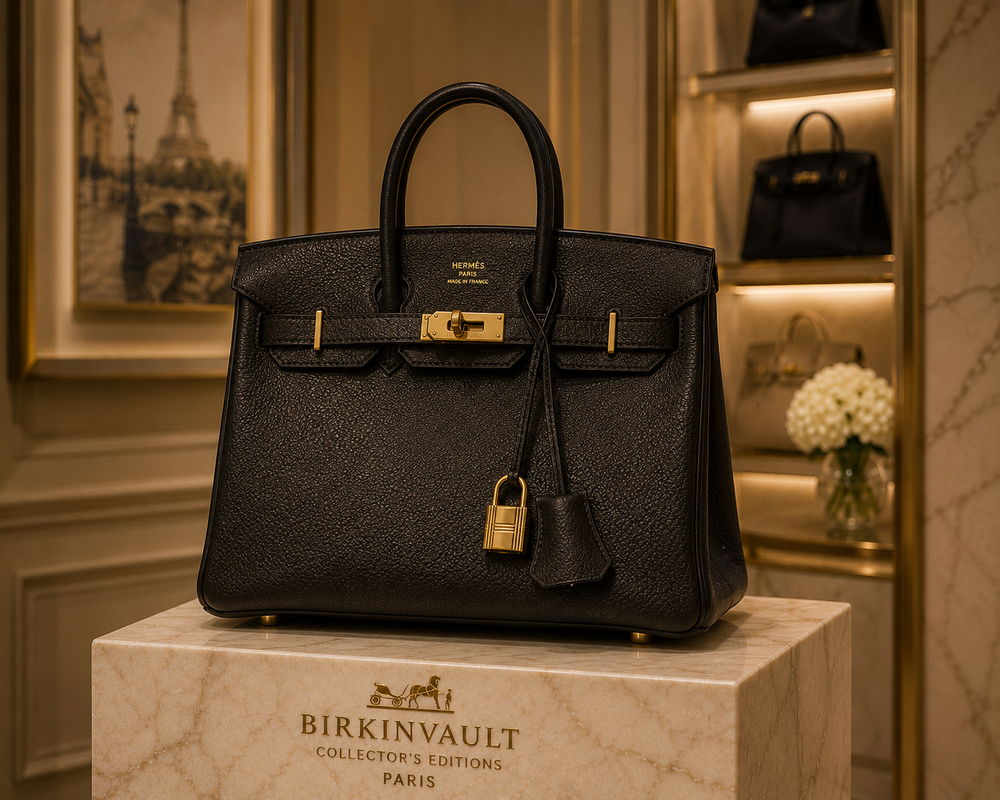 Birkin Hermès logo and luxury handbag craftsmanship