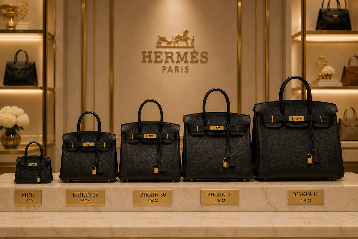 Hermès handbag size comparison Birkin 25 30 35 and 40