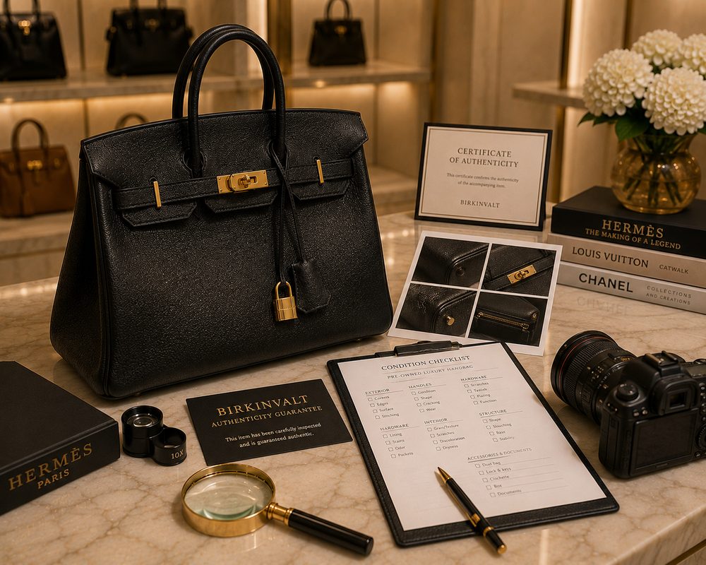 Pre-owned luxury handbag buyer inspection checklist